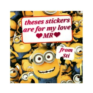 🌟 Minion theses stickers are for my love MR
from Sti Minion, Sticker, Amour, Cadeau, Dessin animé, Personnage telegram sticker