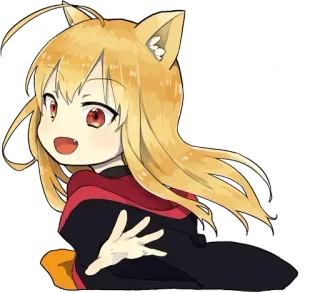 👋 Anime, Garota gato, Kawaii, Bonito, Chibi whatsapp sticker