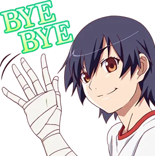 👋 BYE BYE anime, karakter, cewek, sampai jumpa, melambai telegram sticker