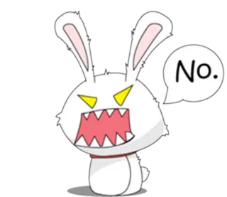 😤 No. en colère, lapin, dessin animé, non, lapin whatsapp sticker