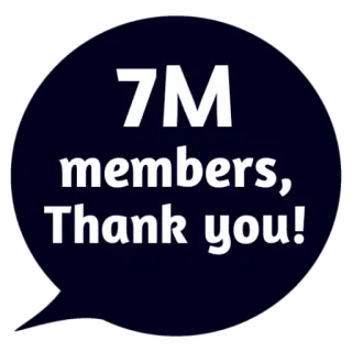 ❤ 7M members, Thank you! danke, mitglieder, community, feier whatsapp sticker