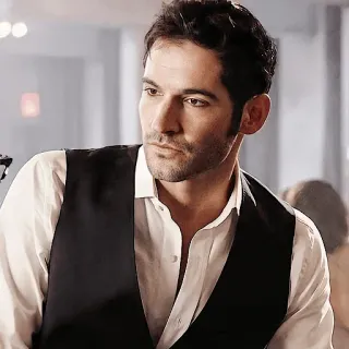 😒 Lucifer lucifer, tom ellis, show truyền hình, quỷ, đẹp trai, áo ghi lê telegram sticker