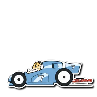 🏎 Zoom 만화, 자동차, 동물, 경주, 속도 telegram sticker