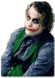 😒 Joker The Dark Knight villain, clown, Batman, DC Comics, Heath Ledger, Joker, movie character telegram sticker