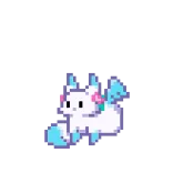 🦊 động vật, dễ thương, pixel art, fantasy, sinh vật, trắng, xanh dương telegram sticker