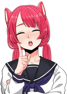 🥺 Аниме, Милый, Каваий, Кошачьи ушки, Девочка, Мультфильм whatsapp sticker