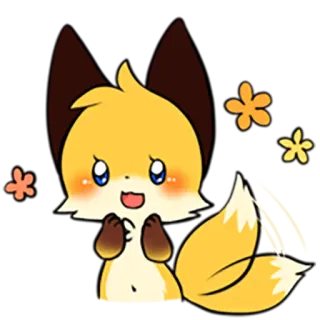 😍 fuchs, tier, süß, cartoon, chibi, kawaii telegram sticker