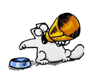 😶 Simon's Cat cat, trumpet, animal, cartoon whatsapp sticker