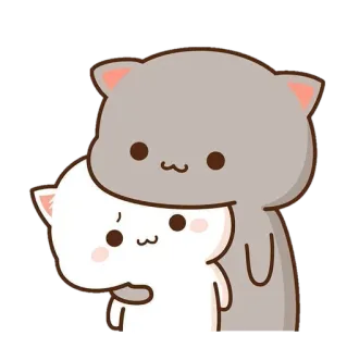 💈 Katze, süß, Tiere, kawaii, Umarmung telegram sticker
