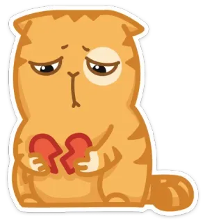 💔 gato, coração partido, triste, coração partido, solitário, desenho animado telegram sticker