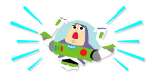 👍 Buzz Lightyear Toy Story 玩具总动员, 巴斯光年, 卡通, 电影角色, 太空骑警, 动画 whatsapp sticker