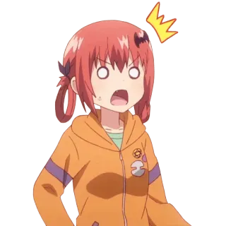 😳 anime, shocked, cute, girl, cartoon, expression telegram sticker