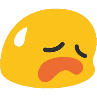 😥 Emoji, Blob, Smutny, Nerwowy, Pot, Zmartwiony, Wyraz, Uczucie telegram sticker