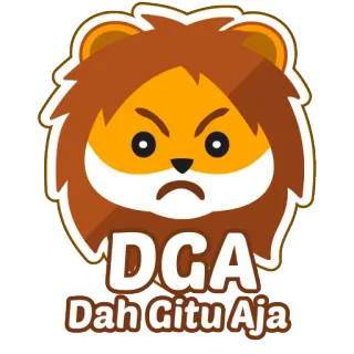 😠 DGA Dah Gitu Aja leone, cartoni animati, DGA, Dah Gitu Aja, emoji telegram sticker