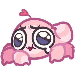 😮‍💨 귀여운, 카와이, 분홍색, 만화, 캐릭터, 생물, 스티커 telegram sticker