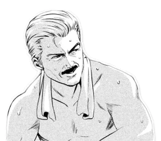 💦 Mann, schwitzig, Handtuch, Sport, Porträt, Illustration telegram sticker