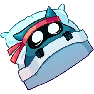 😳 Desenho animado, Ninja, Sono, Almofada, Fofo, Animal, Personagem telegram sticker