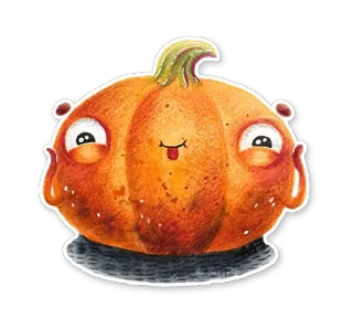 😋 abóbora, halloween, desenho animado, adesivo, fofo, laranja, kawaii telegram sticker