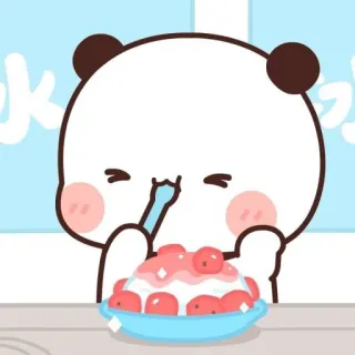 👩‍🚀 冰！ panda, food, cute, cartoon, dessert, shaved ice telegram sticker