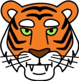😐 tigre, animale, gatto, cartone animato, illustrazione, mascotte whatsapp sticker