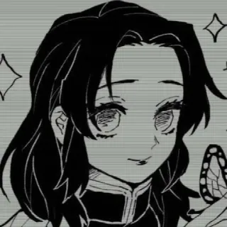 🌟 Shinobu Kocho Demon Slayer 애니메이션, 만화, 귀멸의 칼날, 코쵸 시노부, 나비, 귀여운, 팬아트 telegram sticker