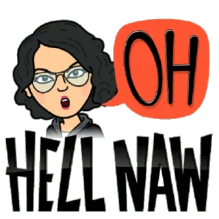 😡 OH HELL NAW Bitmoji, Expresión, Shock, Sorpresa, Reacción telegram sticker