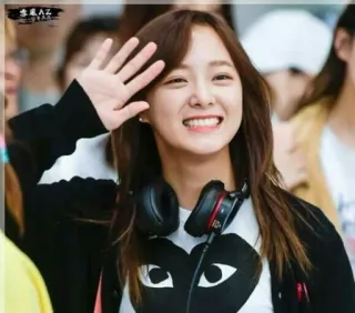 😁 donna, sorridente, cuffie, ritratto, kpop, asiatica, carina telegram sticker