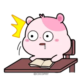 😳 хомяк, мультфильм, в шоке, учеба, книга, животное, милый telegram sticker