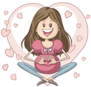 😍 беременная, женщина, мультфильм, сердце, ребенок, любовь telegram sticker