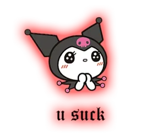 🖕 Kuromi u suck kuromi, anime, sticker, cartoon, angry telegram sticker