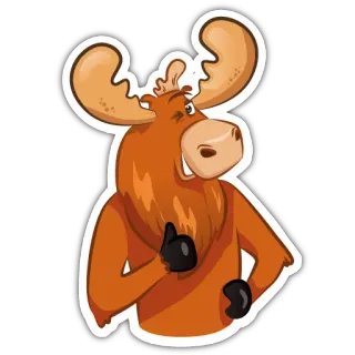 😉 Elch, Tier, Cartoon, Illustration, Säugetier, Wildtier telegram sticker