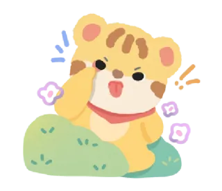 🦁 tigre, animal, mignon, dessin animé, autocollant, ludique, illustration telegram sticker