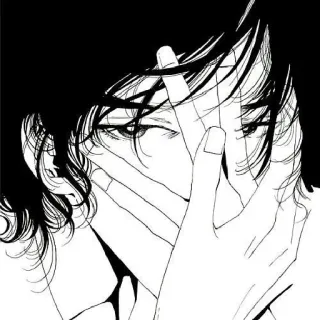 ⬛ 动漫, 漫画, 角色, 手势 telegram sticker