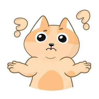 ❓ Katze, Frage, verwirrt, süß, Cartoon, Tier telegram sticker