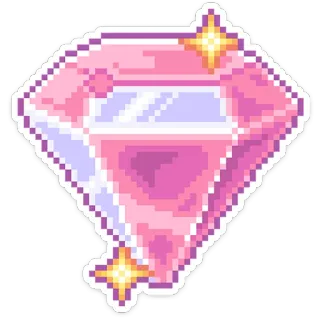 💎 Diamant, Edelstein, Pixelkunst, Rosa, Juwel, Funkeln telegram sticker
