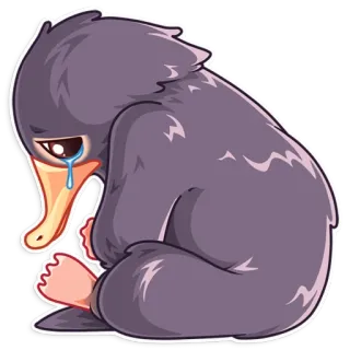 😢 悲しい, 泣く, ニフラー, 動物, かわいい, アニメ telegram sticker