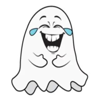 🤣 Geist, lachend, lustig, Cartoon, Emoji, Gespenst, Halloween whatsapp sticker