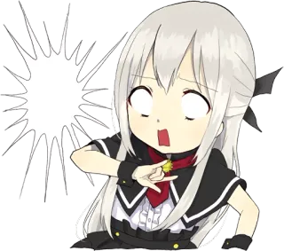 😱 Anime, Chibi, Scioccato, Fumetto, Personaggio, Ragazza, Sorpreso, Spaventato whatsapp sticker