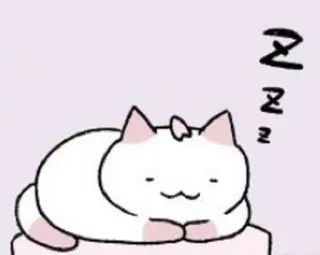 😪 Katze, schlafend, süß, Tier, Cartoon, kawaii, Schlaf, Kätzchen telegram sticker