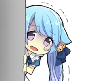 🙈 Anime, Chibi, Nhân vật, Ngó nghiêng, Dễ thương, Cô gái telegram sticker