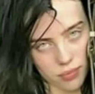 😐 Billie Eilish นักร้อง, คนดัง, ป๊อปสตาร์, ภาพเหมือน, นักดนตรี telegram sticker