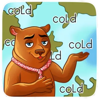 ❄ COLD bear, cold, winter, cartoon, mammal telegram sticker