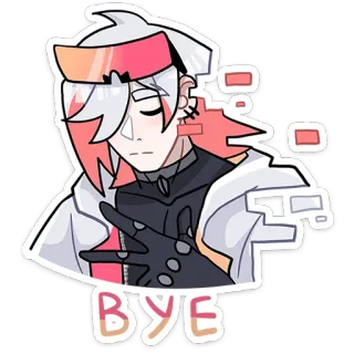 🥴 BYE Anime, Sticker, Dag, Afscheid, Personage, Handgebaar, Doei telegram sticker