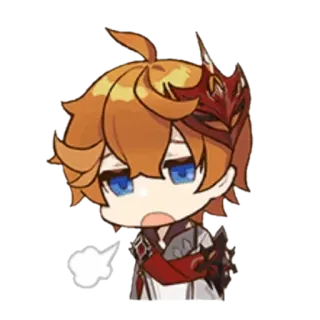 😌 Tartaglia Genshin Impact Anime, Juego, Chibi, Triste, Tartaglia, Genshin Impact whatsapp sticker