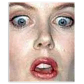 👀 Gesicht, Frau, Ausdruck, Schockiert, Augen, Mund telegram sticker
