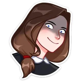 ☺ Frau, Cartoon, Person, Mädchen, Lächeln, gruselig telegram sticker