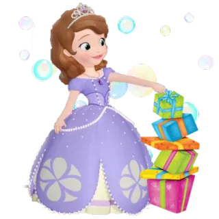 🎁 Sofia Sofia the First princesse, cadeaux, dessin animé, animation, émission jeunesse telegram sticker