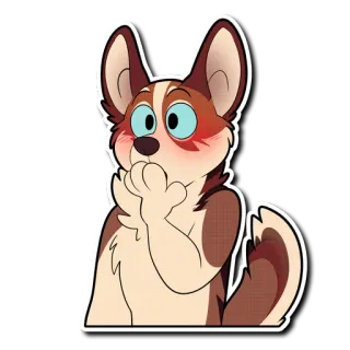 😮 corgi, perro, lindo, sonrojo, animal telegram sticker