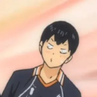⚫ Tobio Kageyama Haikyuu!! Аниме, Мультфильм, Haikyuu, Тобио Кагеяма, Манга, Смешное лицо telegram sticker