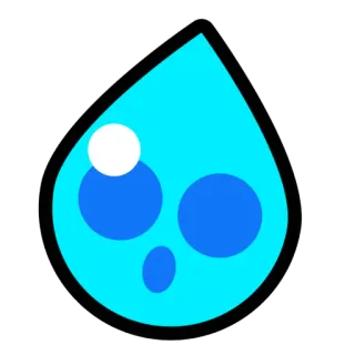 💧 หยดน้ำ, น้ำตา, สีน้ำเงิน, การ์ตูน, เรียบง่าย telegram sticker